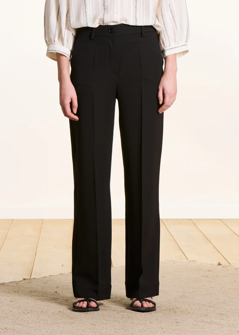 Pantalon uni noir droit