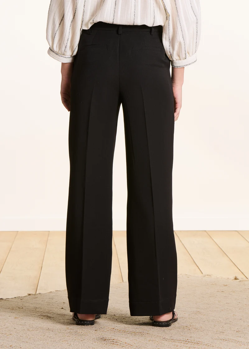 Pantalon uni noir droit