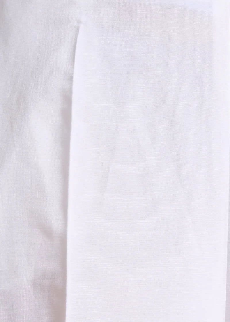 Pantalon large blanc taille haute