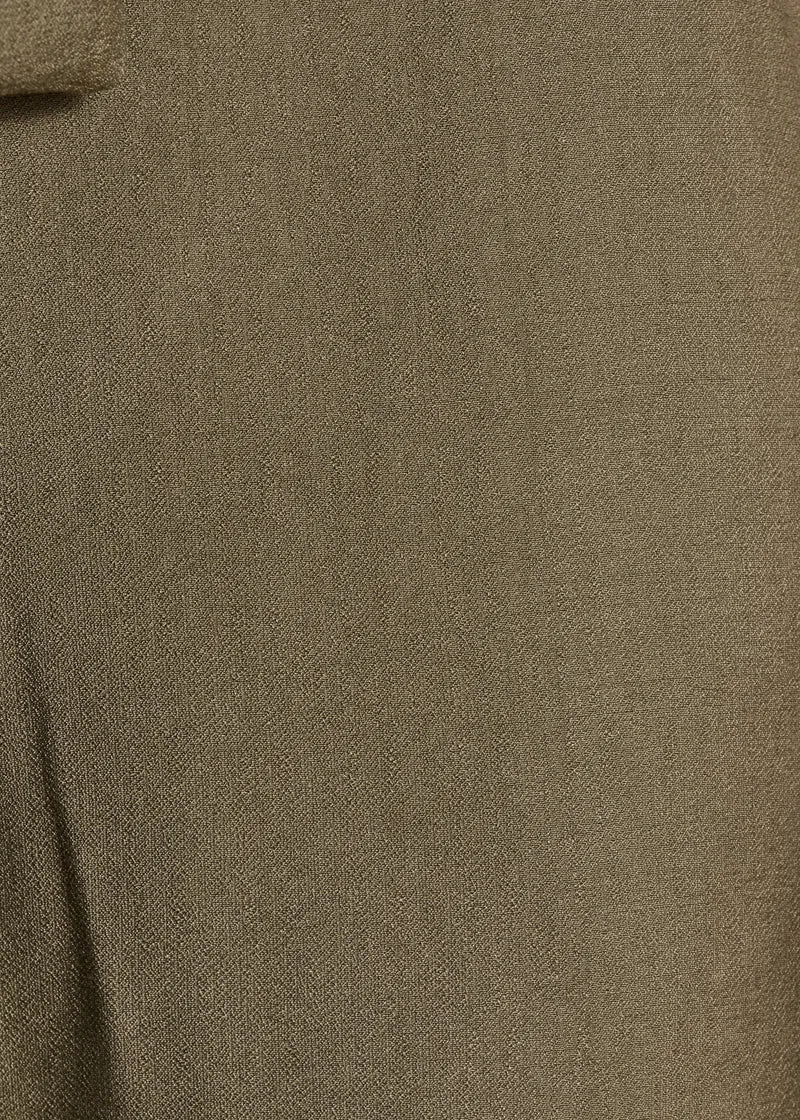 Pantalon droit kaki fluide ceinturé