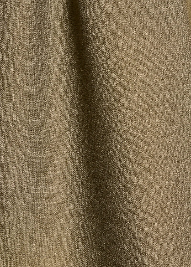 Pantalon large kaki taille élastiquée