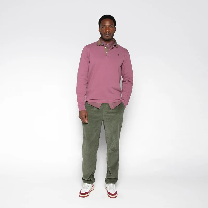 Pantalon 549 regular confort élastiqué vert anglais en velours
