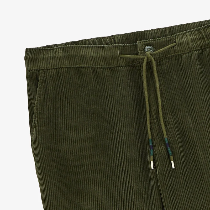 Pantalon 549 regular confort élastiqué vert anglais en velours