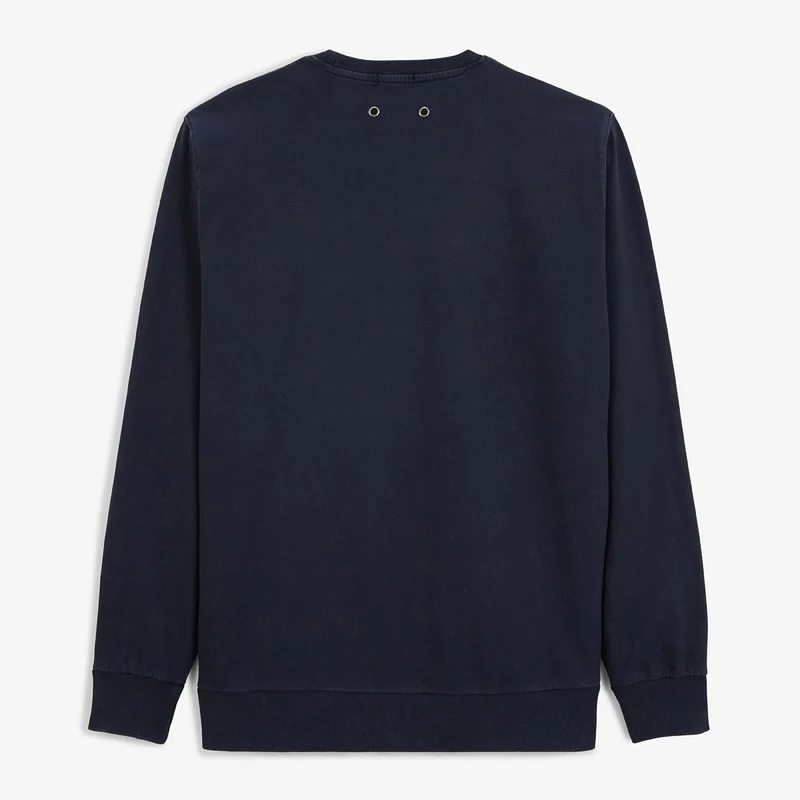 Sweat col rond Archives teinture old en coton bleu marine