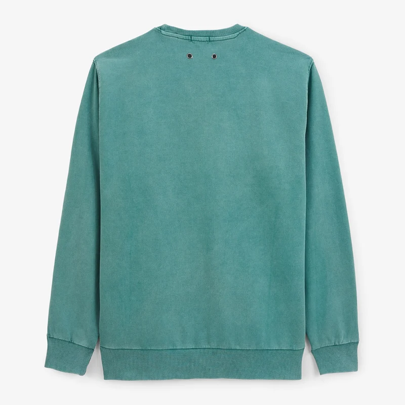 Sweat col rond Archives teinture old en coton vert menthe
