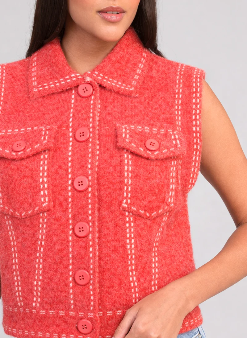 GILET LEWAYNE coquelicot