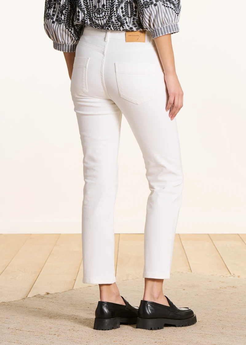 Jean blanc droit 7/8ème en coton biologique