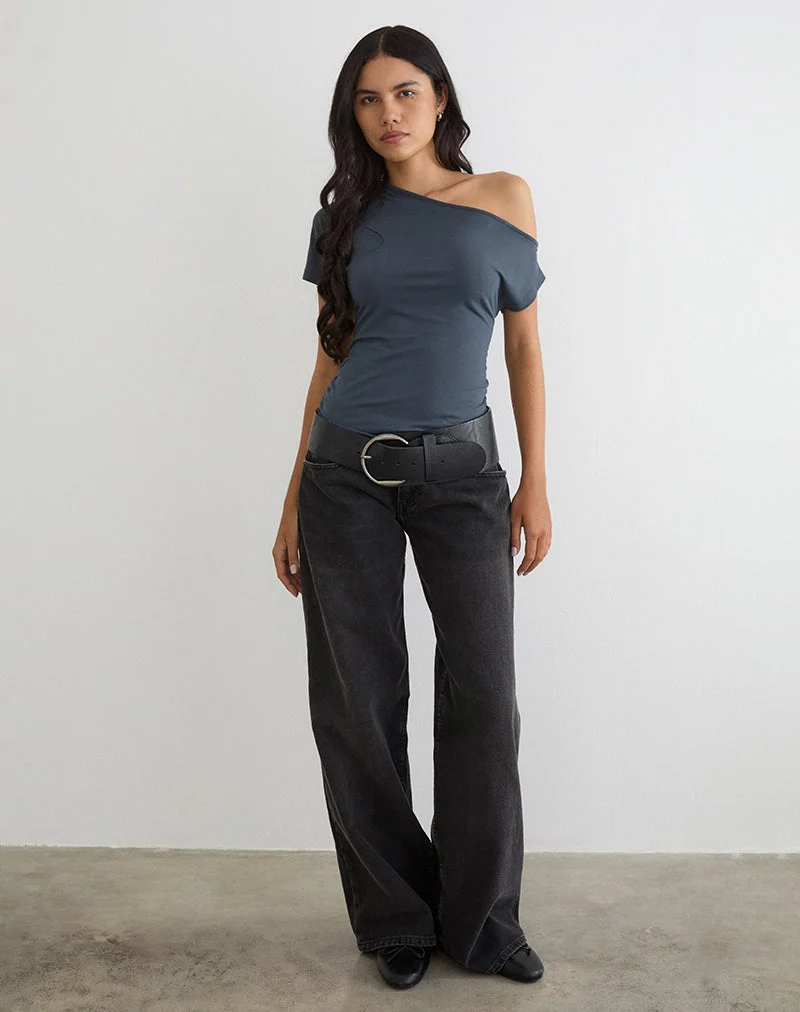 Danama Top asymétrique en jersey Ocean Storm