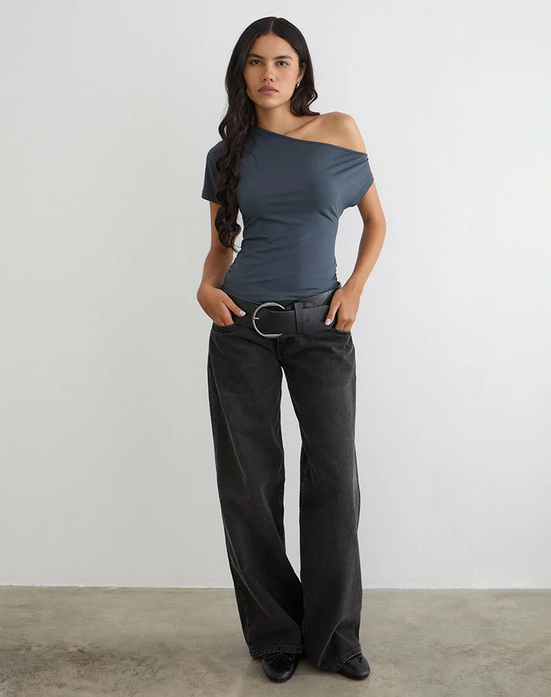 Danama Top asymétrique en jersey Ocean Storm