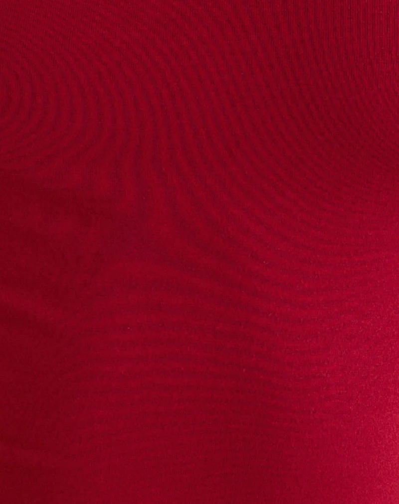 Haut à col en V « Cash High » en rouge « Adrenaline »