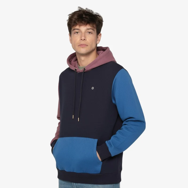 Sweat à capuche Singap en coton tricolore