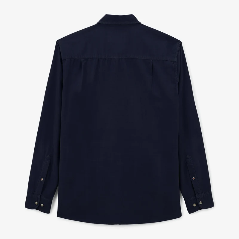 Chemise Charles en velours bleu marine
