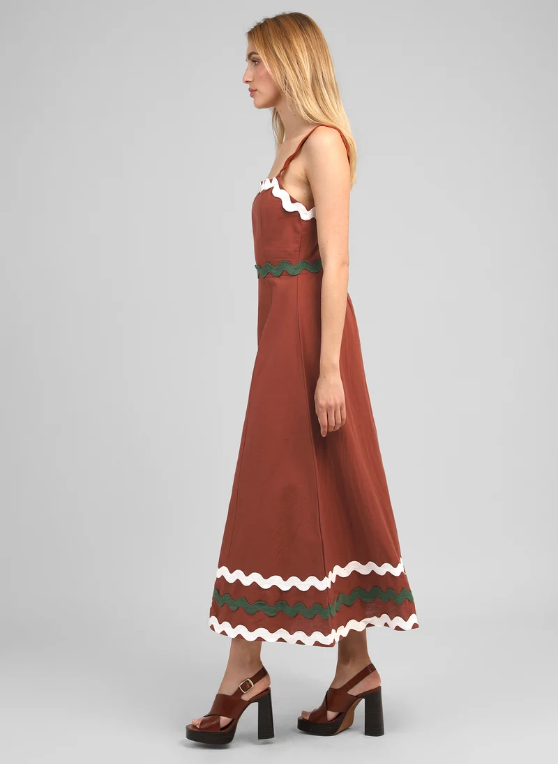 ROBE LONGUE OVALENTIN marron
