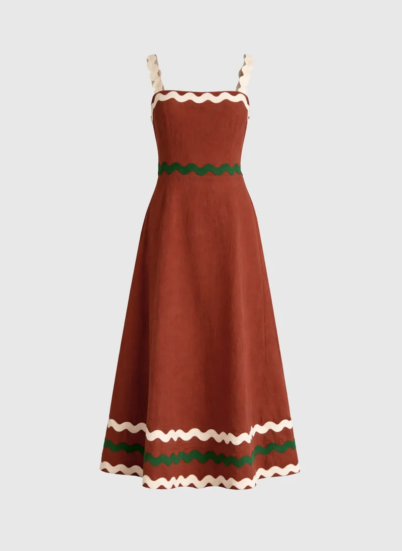 ROBE LONGUE OVALENTIN marron