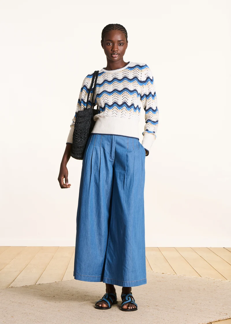 Pantalon large en jean souple