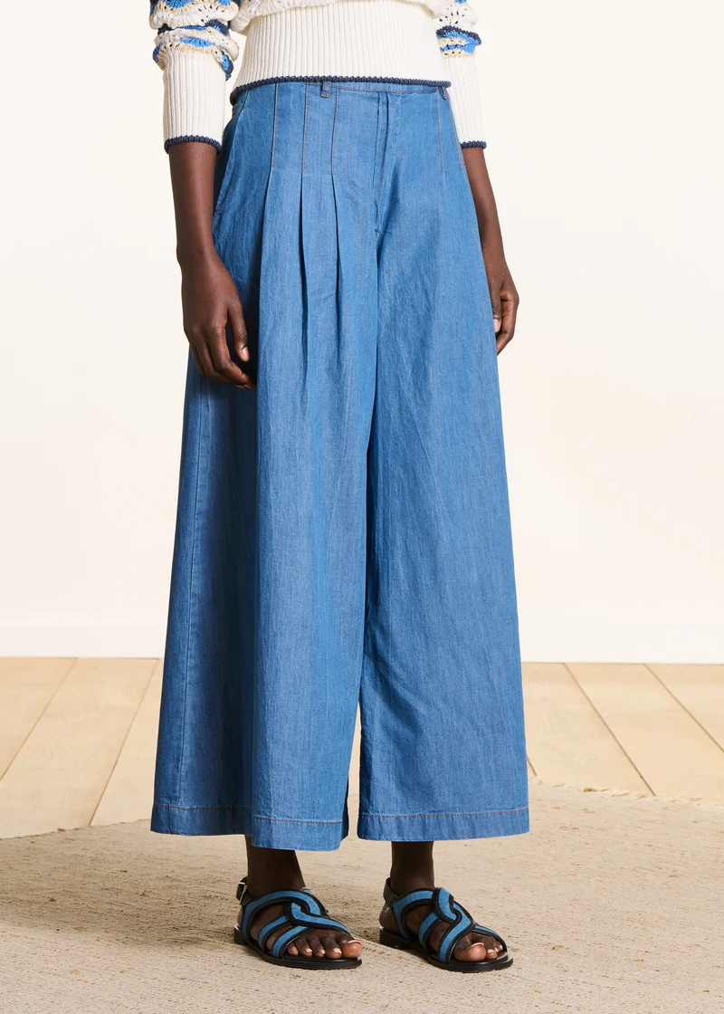 Pantalon large en jean souple