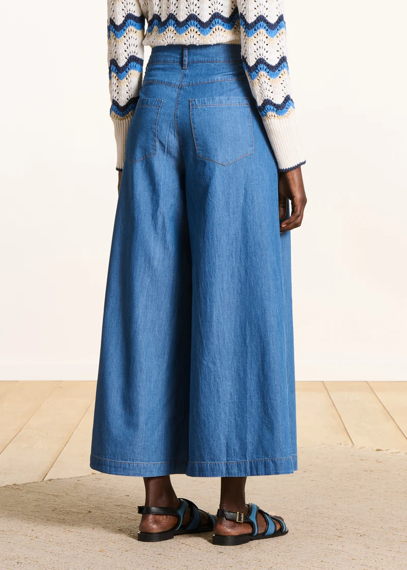 Pantalon large en jean souple