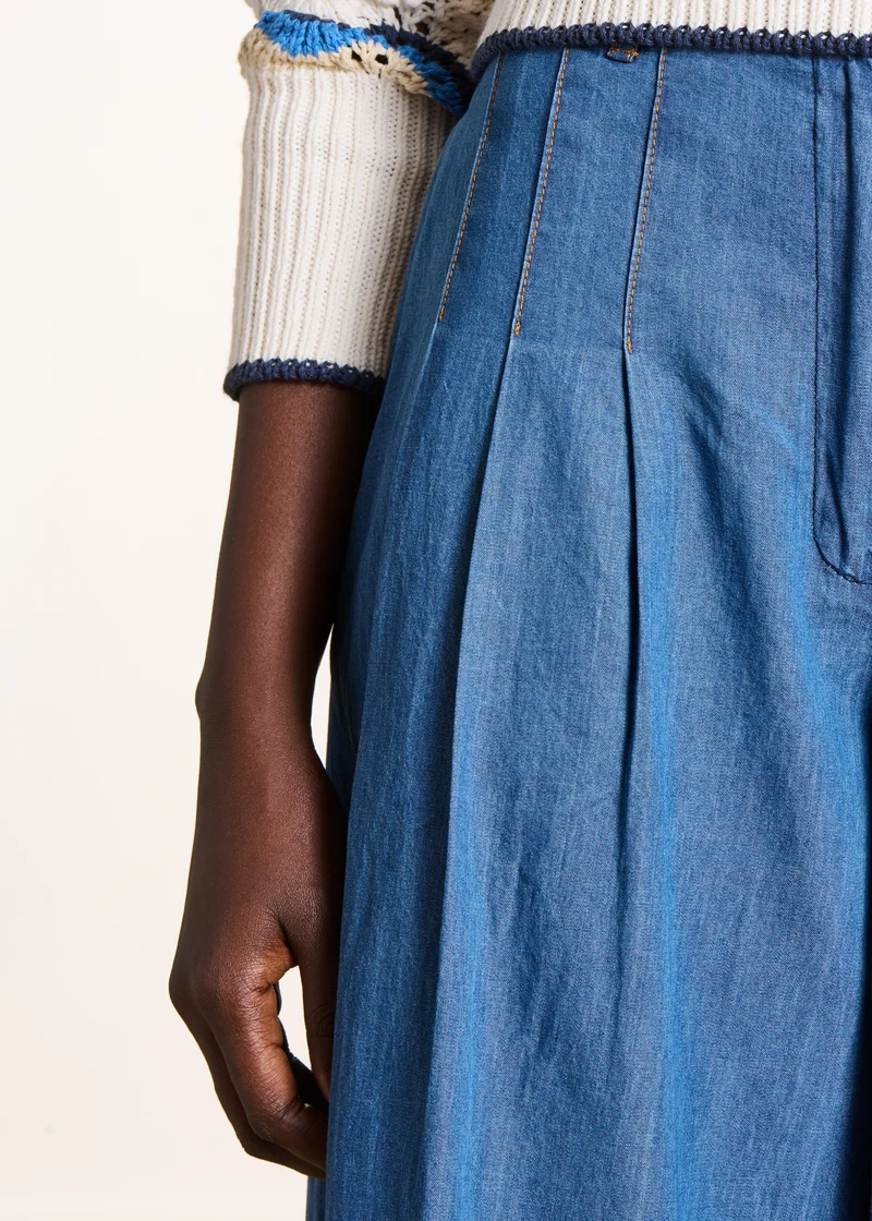 Pantalon large en jean souple