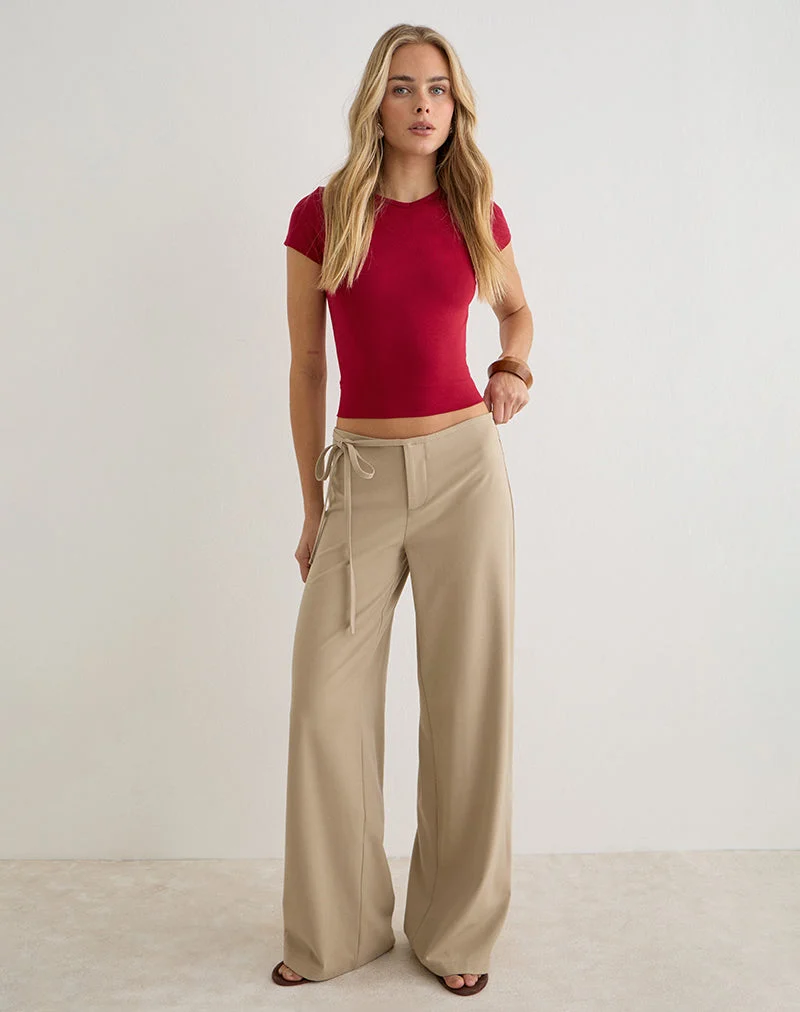 Pantalon Diomira beige avec cordon
