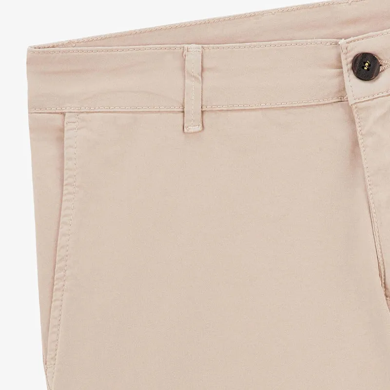 Bermuda comfort fit beige coupe droite confort
