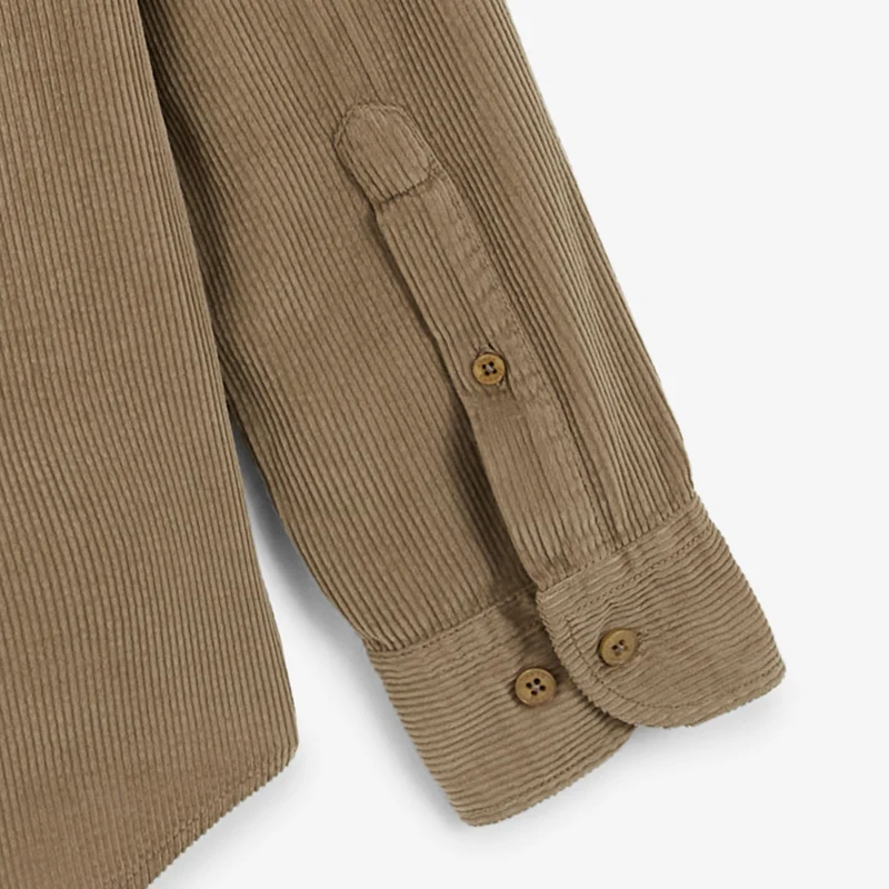 Chemise Charles en velours à manches longues blanc crème