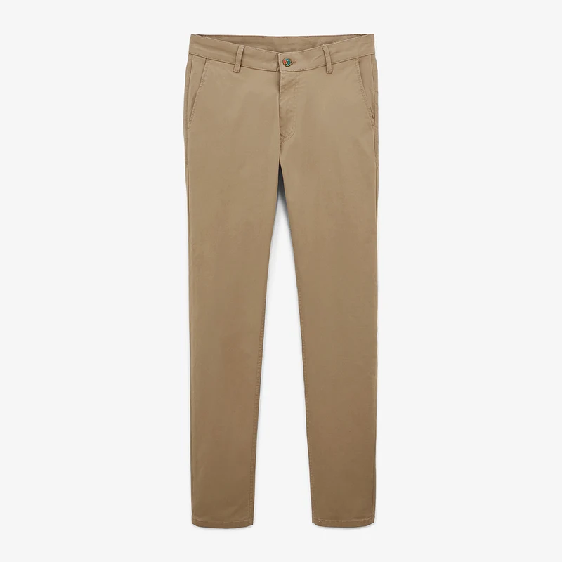 Chino 702 coupe droite confort beige en coton