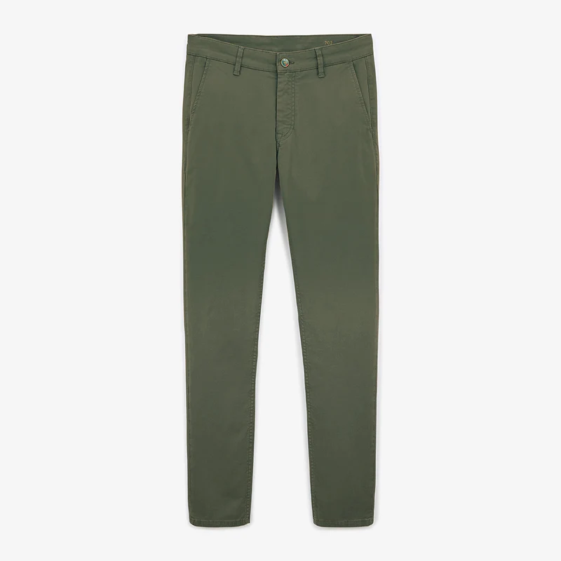 Chino 702 coupe droite confort vert militaire en coton