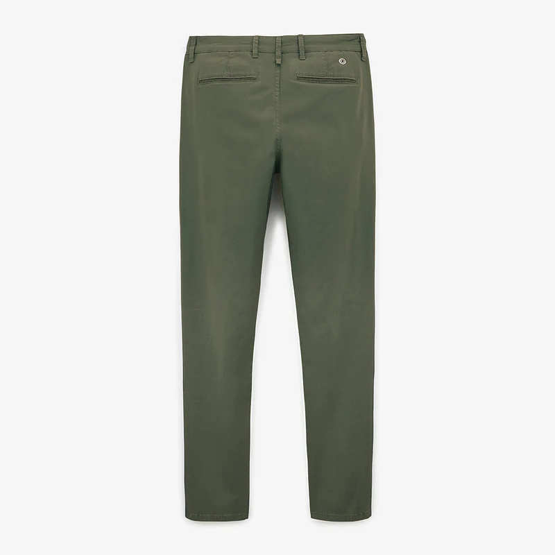 Chino 702 coupe droite confort vert militaire en coton