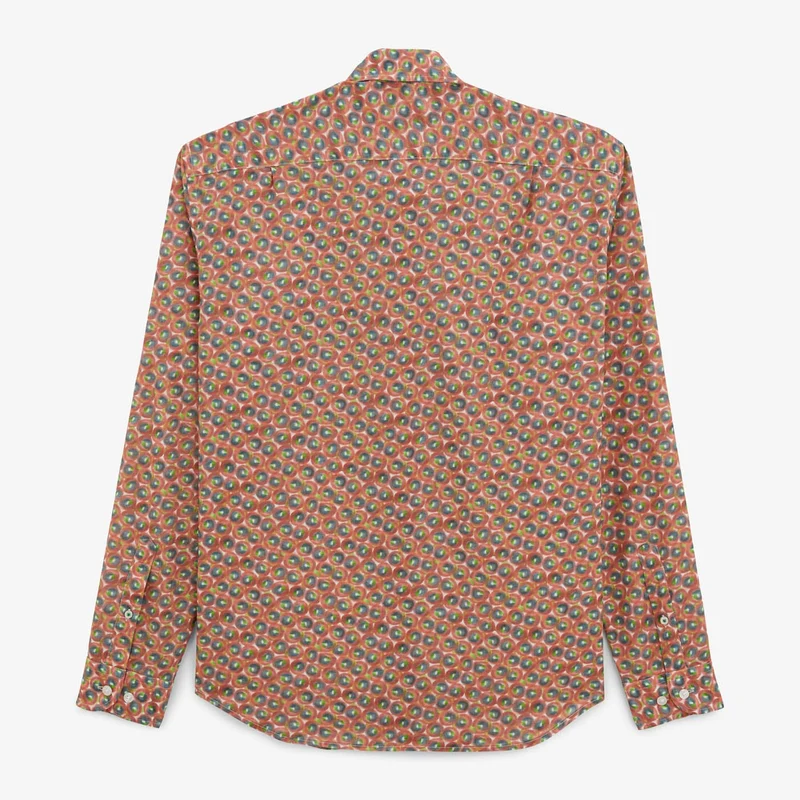 Chemise Charles imprimée orange corail