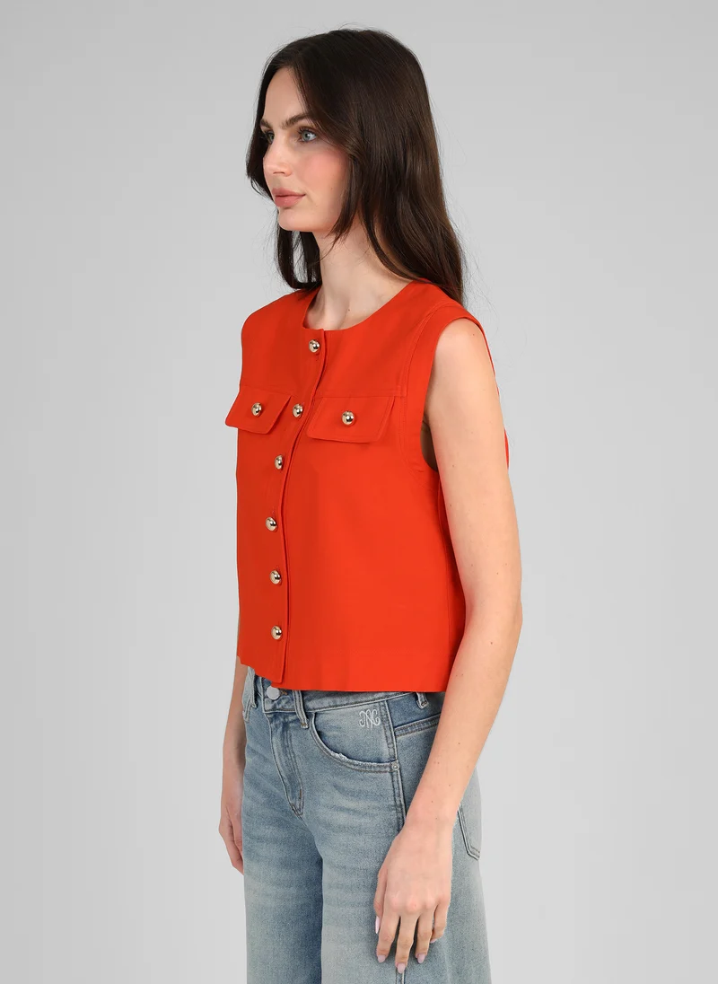 VESTE SANS MANCHES ZELIA piment