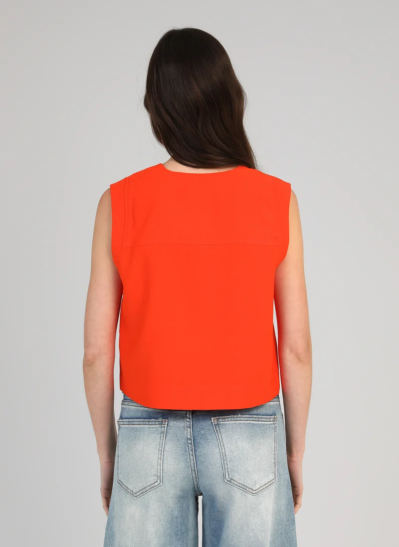VESTE SANS MANCHES ZELIA piment