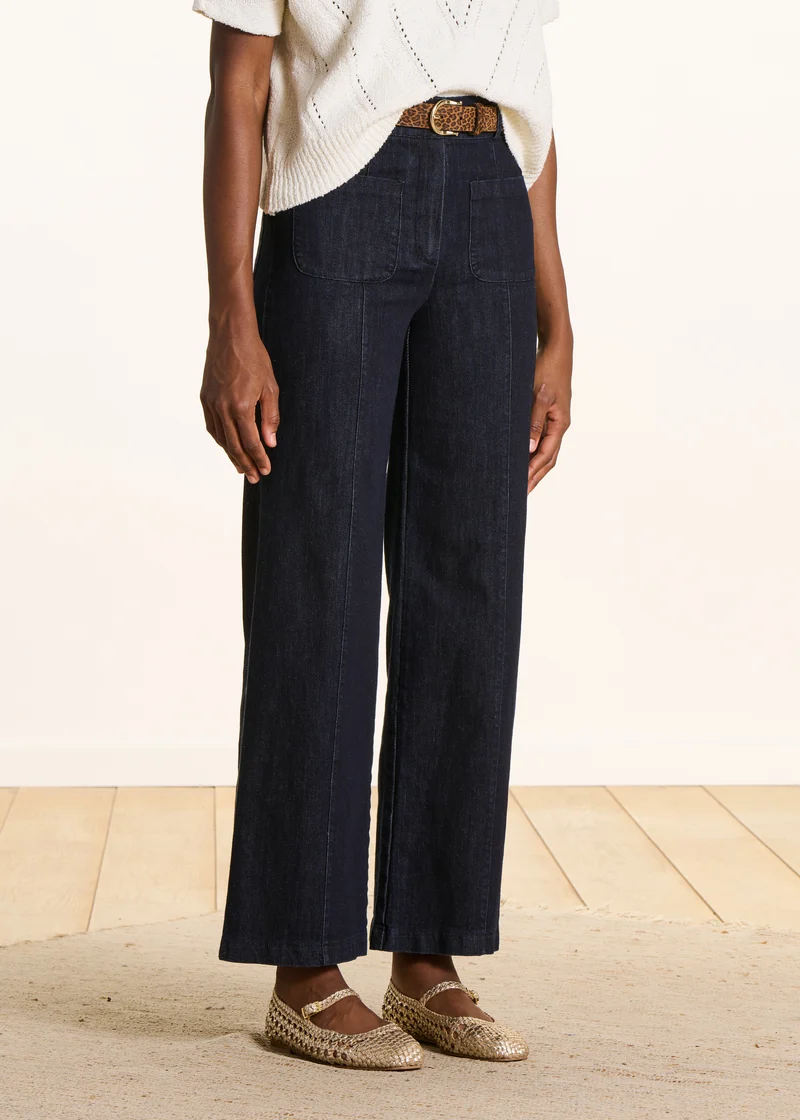Jean large brut taille haute