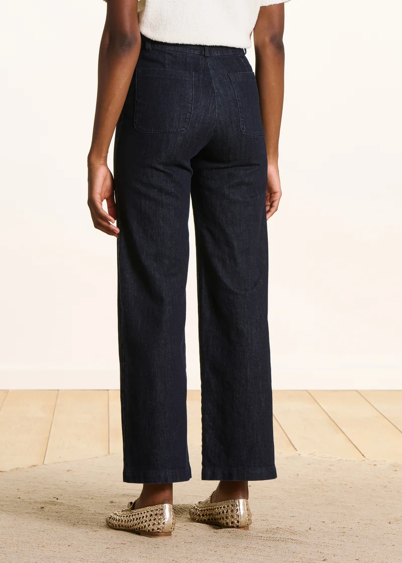 Jean large brut taille haute