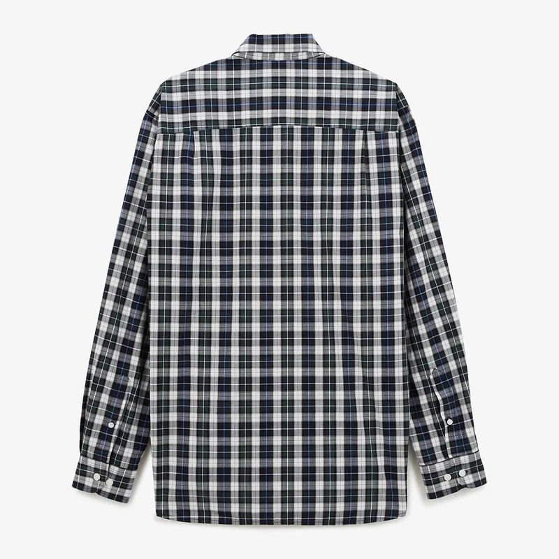 Chemise manches longues à carreaux bleu foncé