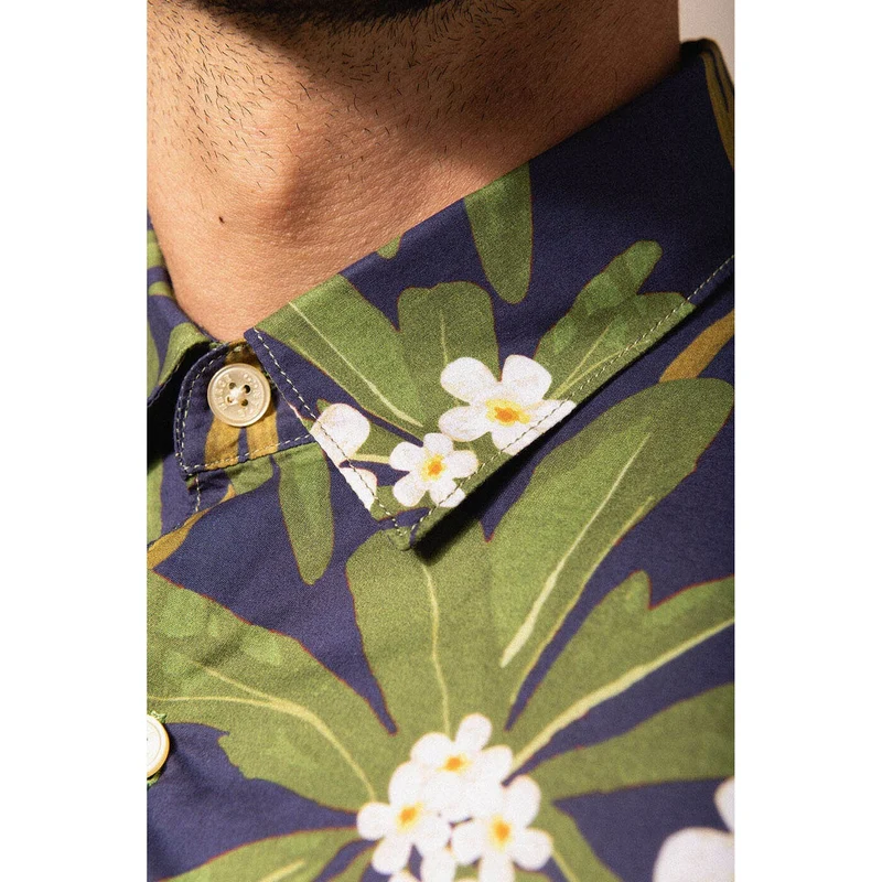 Chemise Manches Courtes À Imprimé Fleuri Et Dégradé