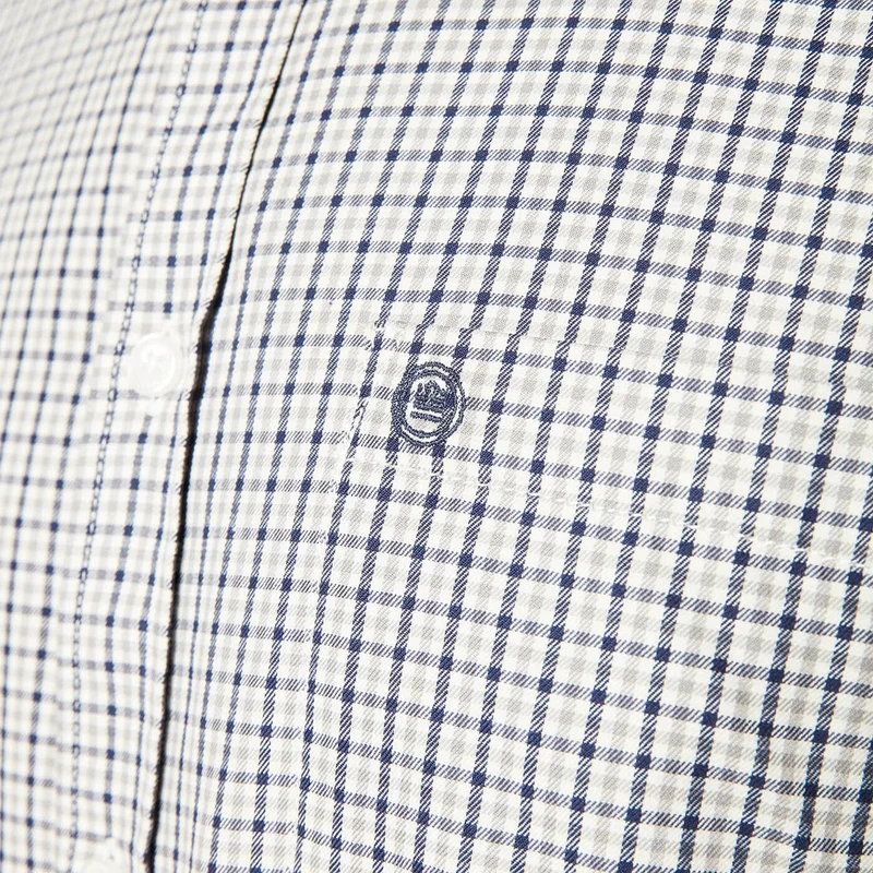 Chemise manches longues à carreaux grise