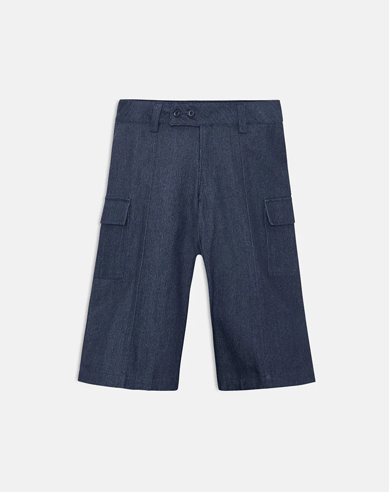 Pantalon Capri Bensen en denim chambray bleu
