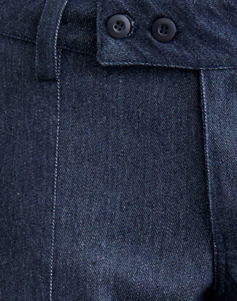 Pantalon Capri Bensen en denim chambray bleu