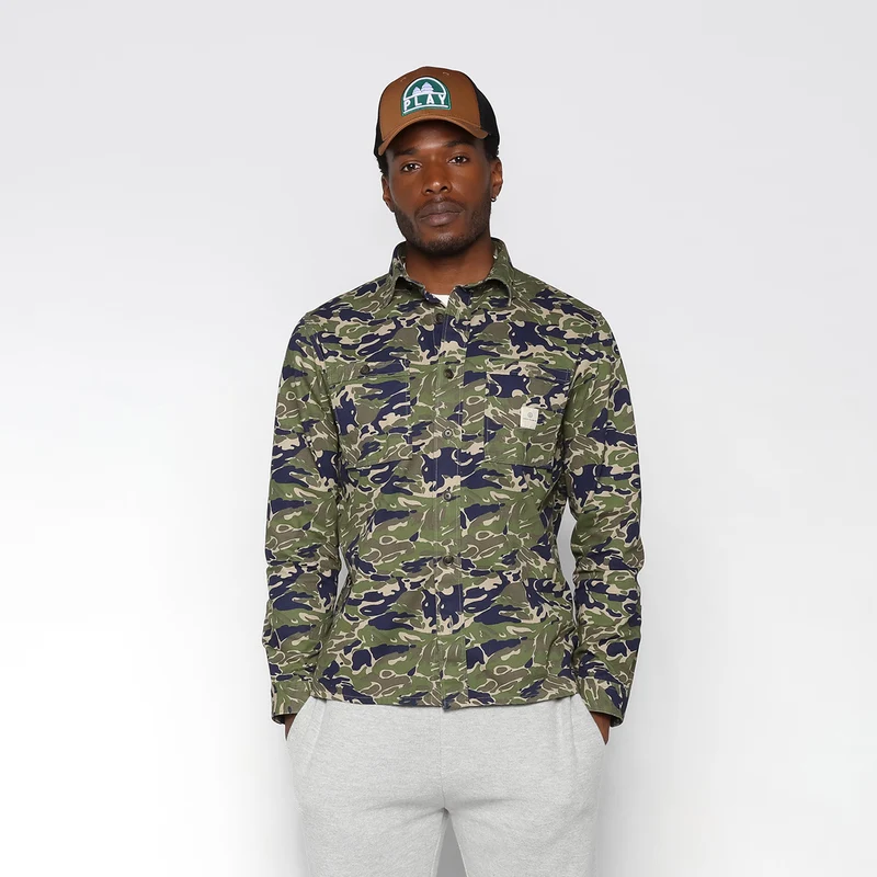 Surchemise en coton motif camouflage Clovis