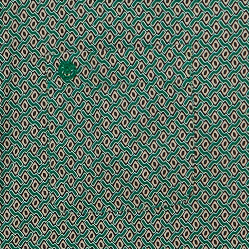 Chemise vert olive à manches longues imprimé géométrique