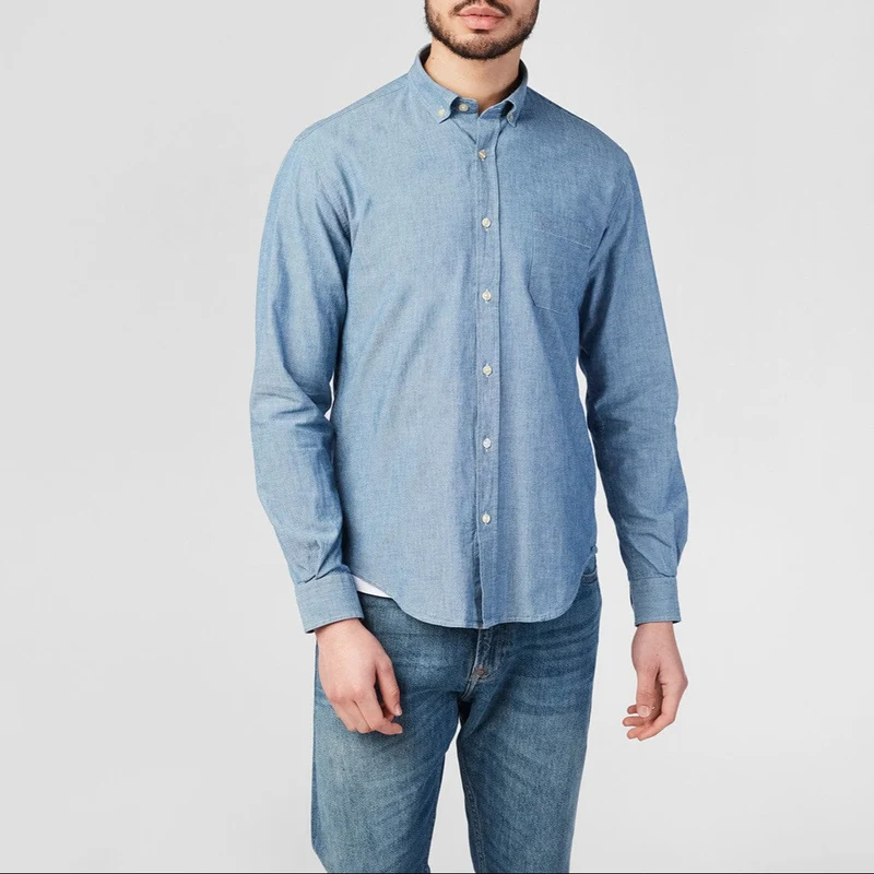 Chemise chambray à manches longues