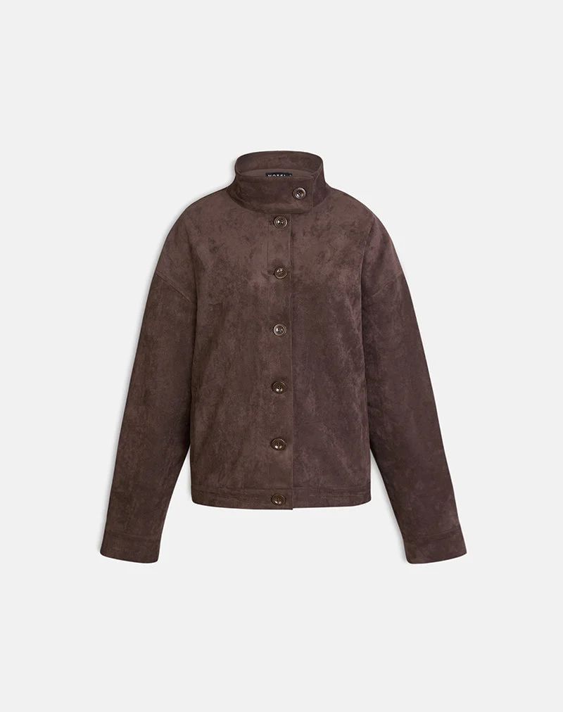 Veste Lastika en simili-daim marron foncé