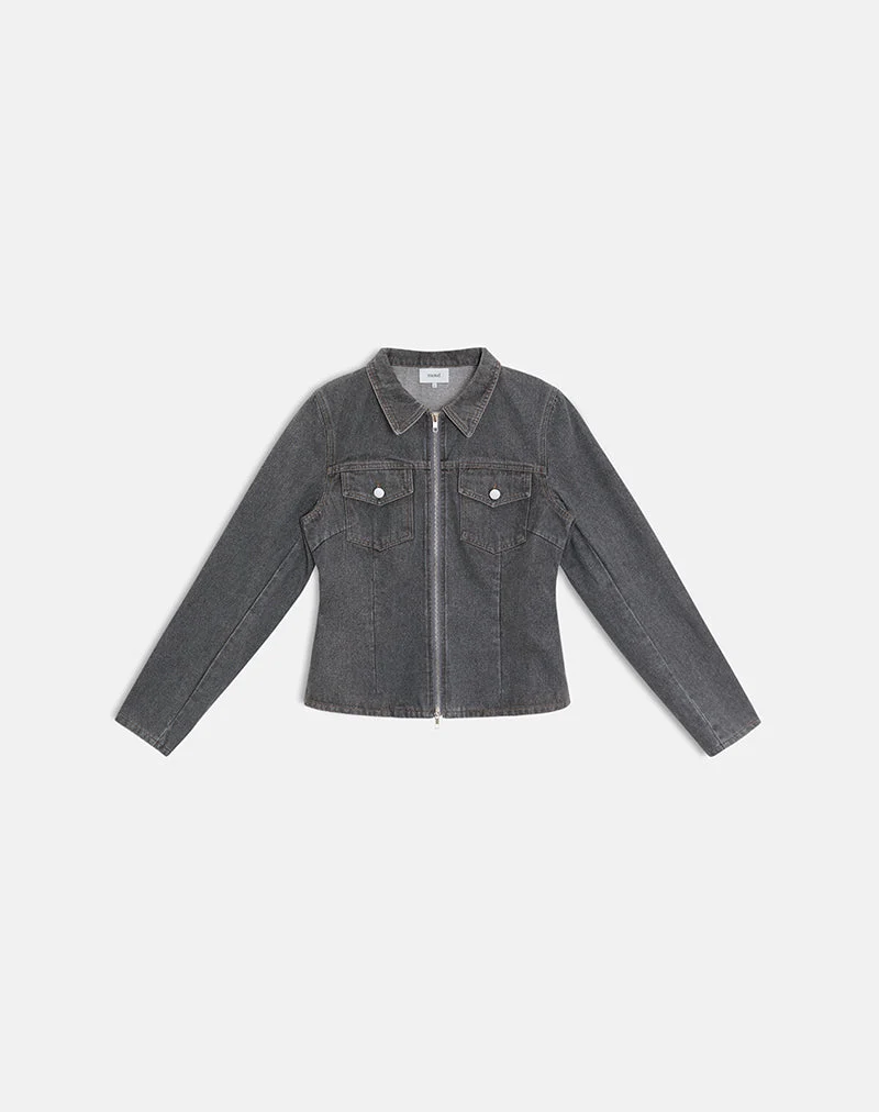 Veste Rohana en denim gris délavé