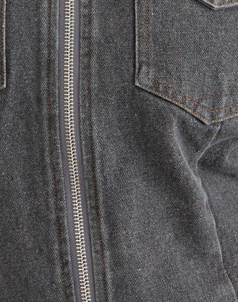 Veste Rohana en denim gris délavé