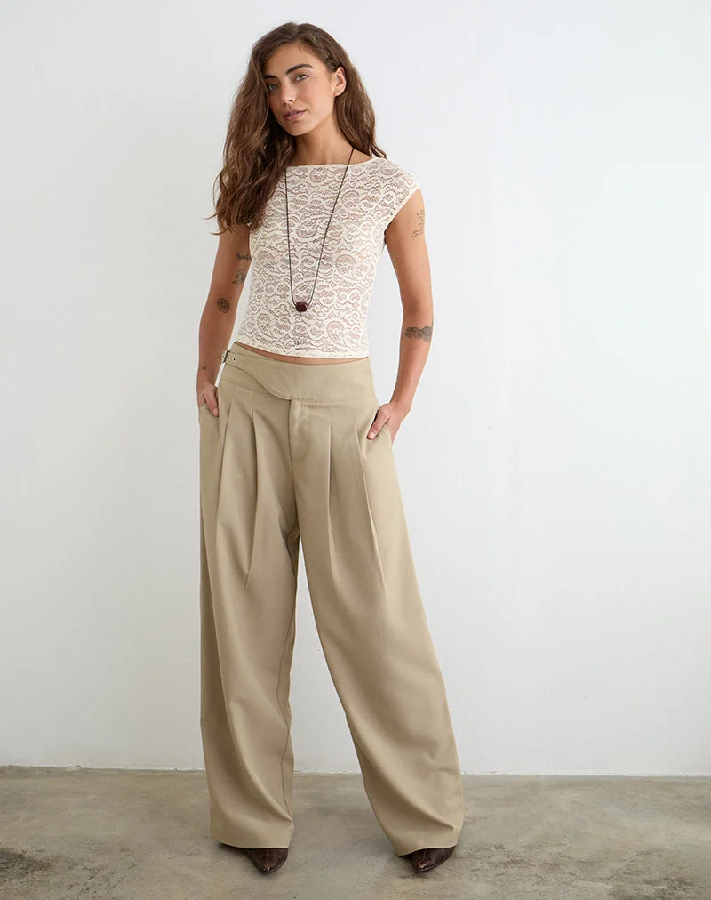 Pantalon large Berdine, couleur « Tailoring Beige »