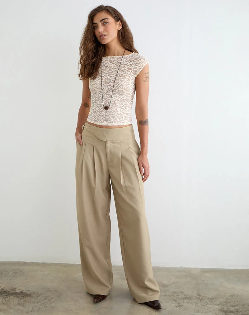 Pantalon large Berdine, couleur « Tailoring Beige »