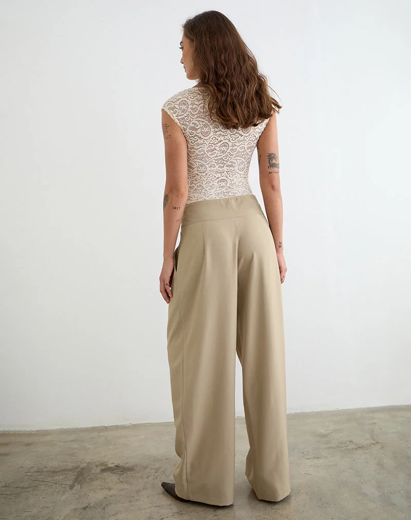 Pantalon large Berdine, couleur « Tailoring Beige »