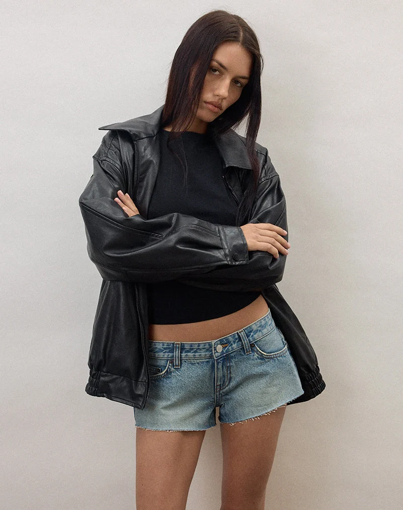 Short micro en denim bleu vintage