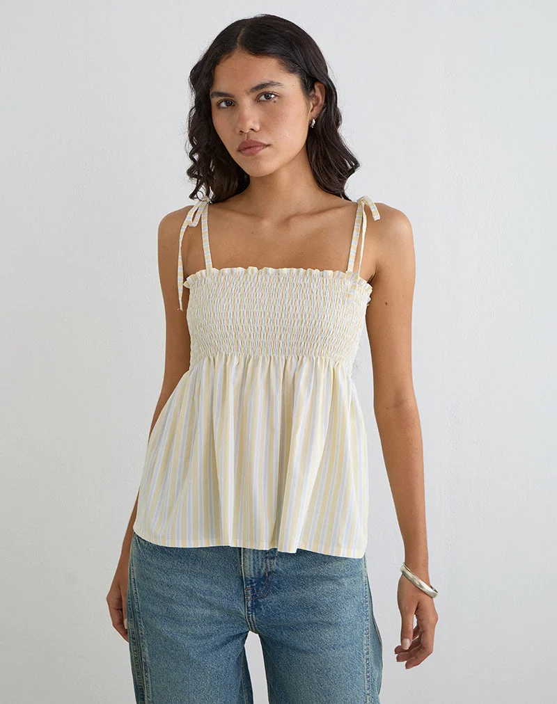 Haut Zerah à rayures « Candy Stripe » jaune