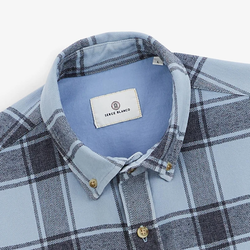 Chemise à carreaux bleue